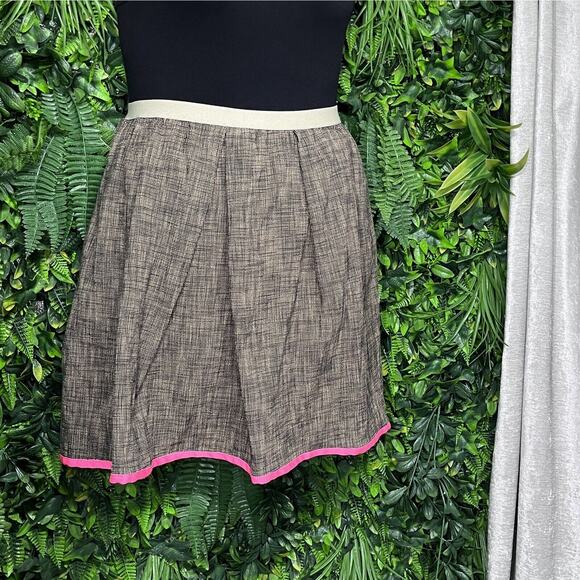 HACHE Skirt Women Italy 46 US Large A Line Pleated Stretch Waist Pink Hem 2385 - Picture 10 of 12